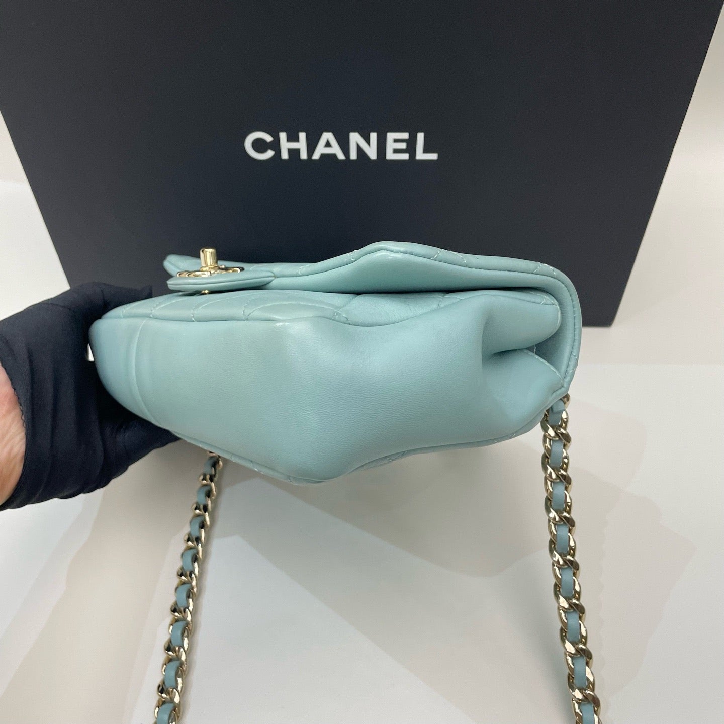 Chanel - Classic Flap - Leather - Blue - (mini)
