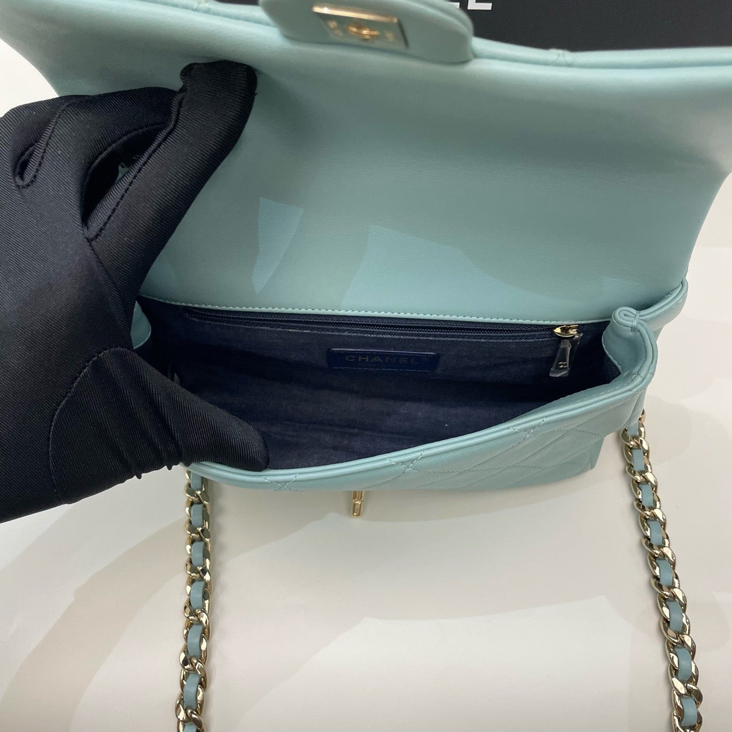 Chanel - Classic Flap - Leather - Blue - (mini)