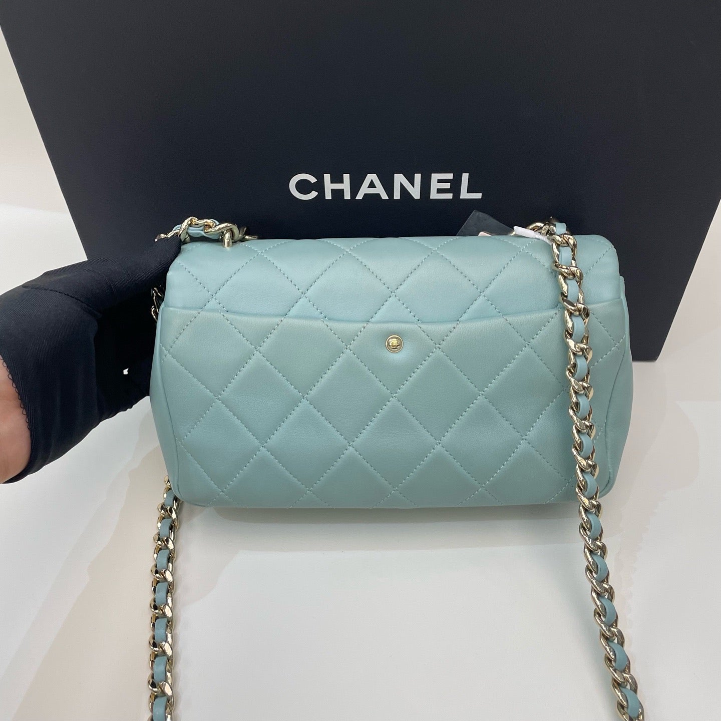 Chanel - Classic Flap - Leather - Blue - (mini)
