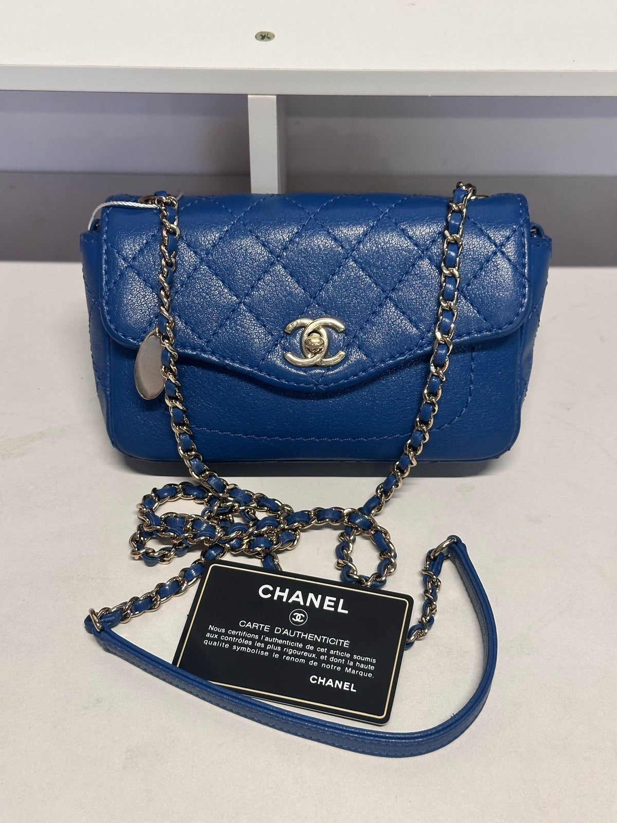 Chanel - Classic Flap - Leather - Blue - (Small)