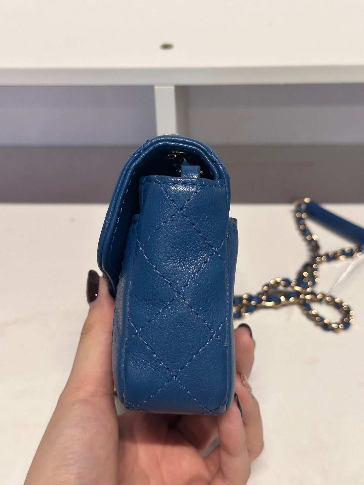 Chanel - Classic Flap - Leather - Blue - (Small)