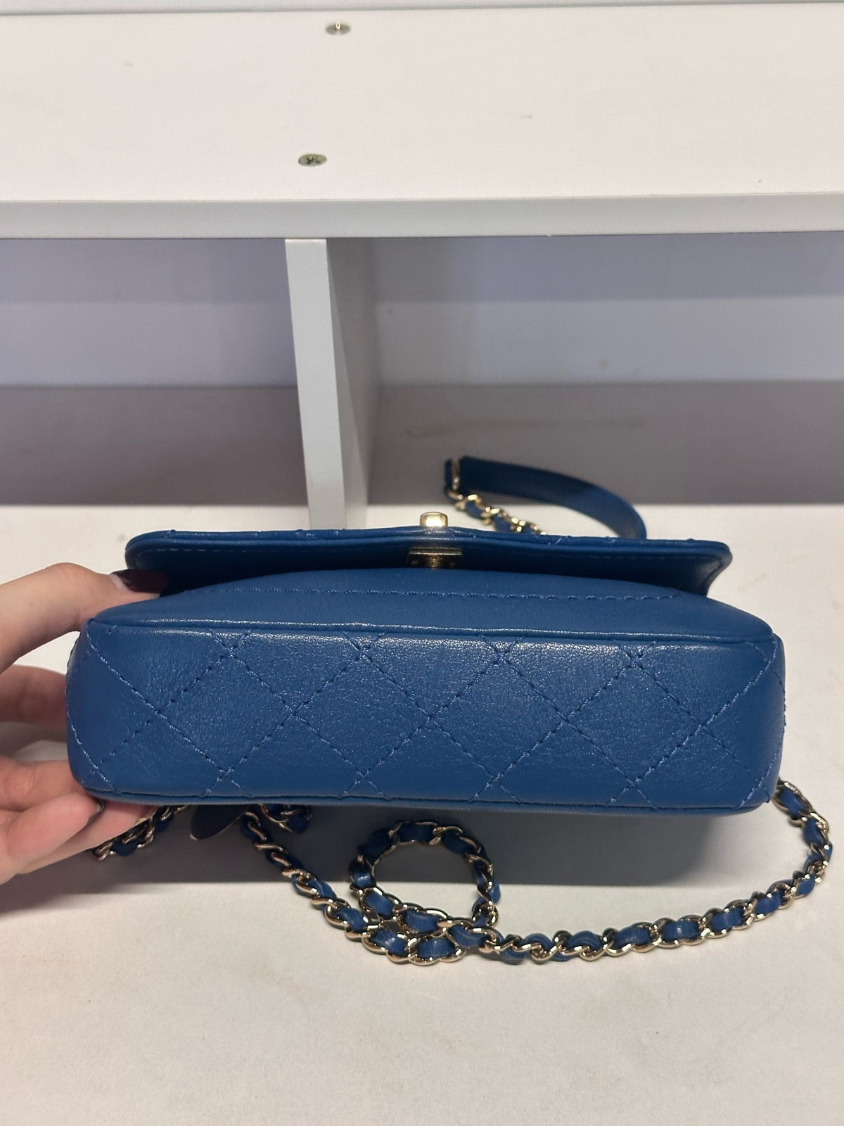 Chanel - Classic Flap - Leather - Blue - (Small)