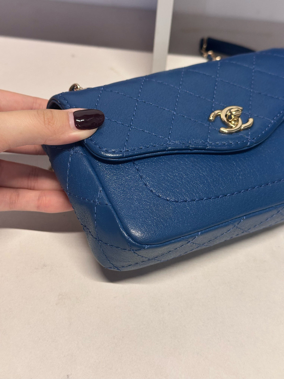 Chanel - Classic Flap - Leather - Blue - (Small)