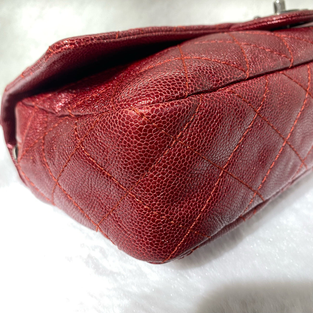 Chanel - Classic Flap - Leather - Burgundy - (large)