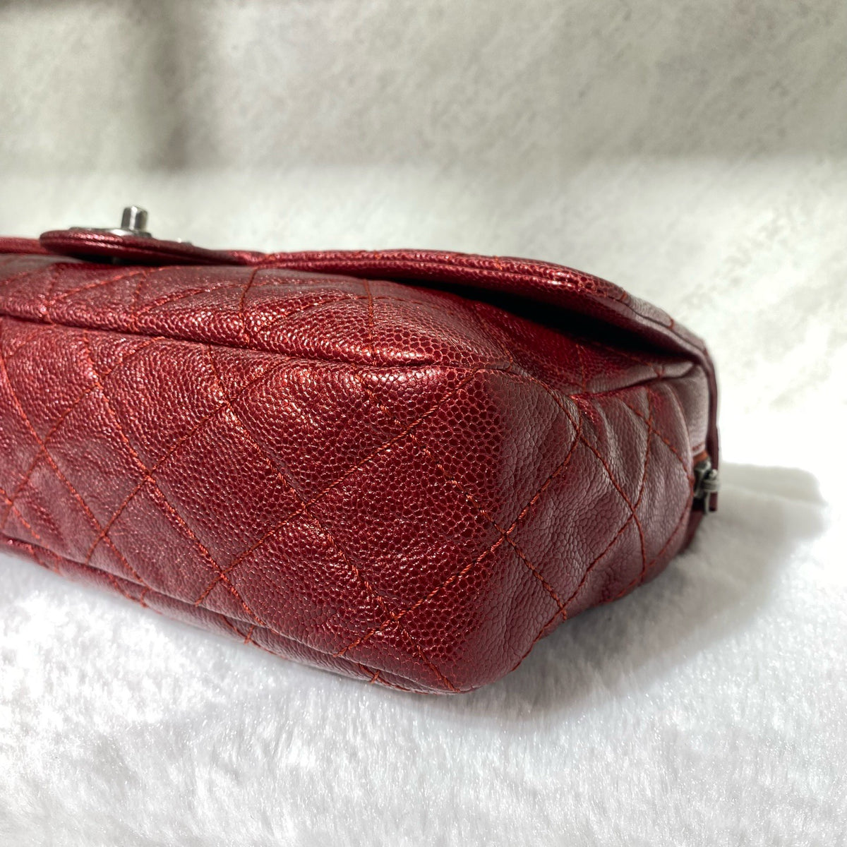 Chanel - Classic Flap - Leather - Burgundy - (large)