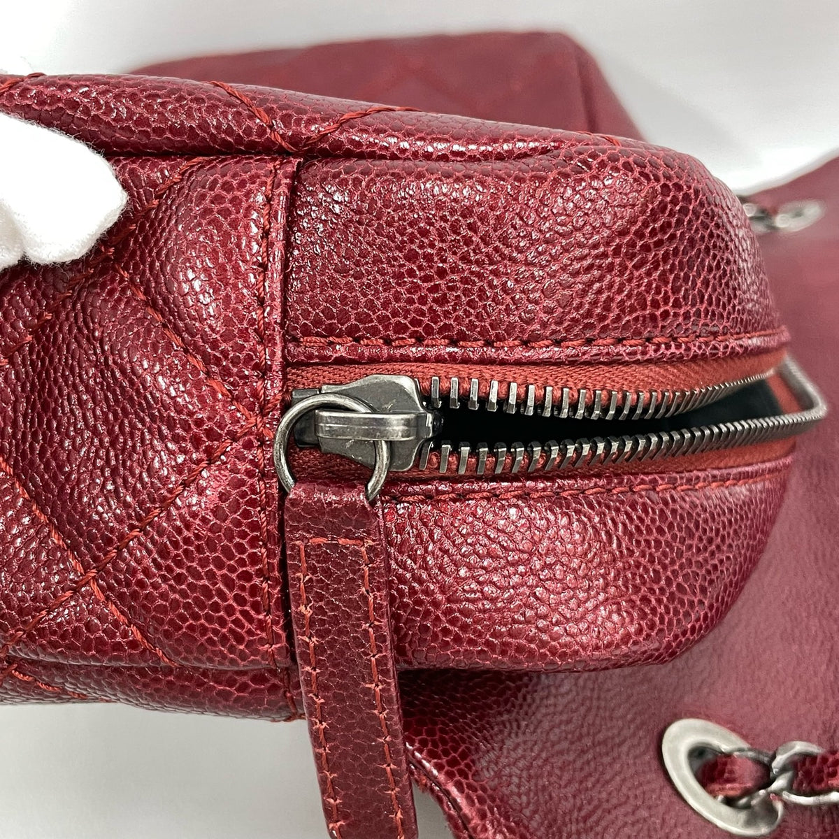 Chanel - Classic Flap - Leather - Burgundy - (large)