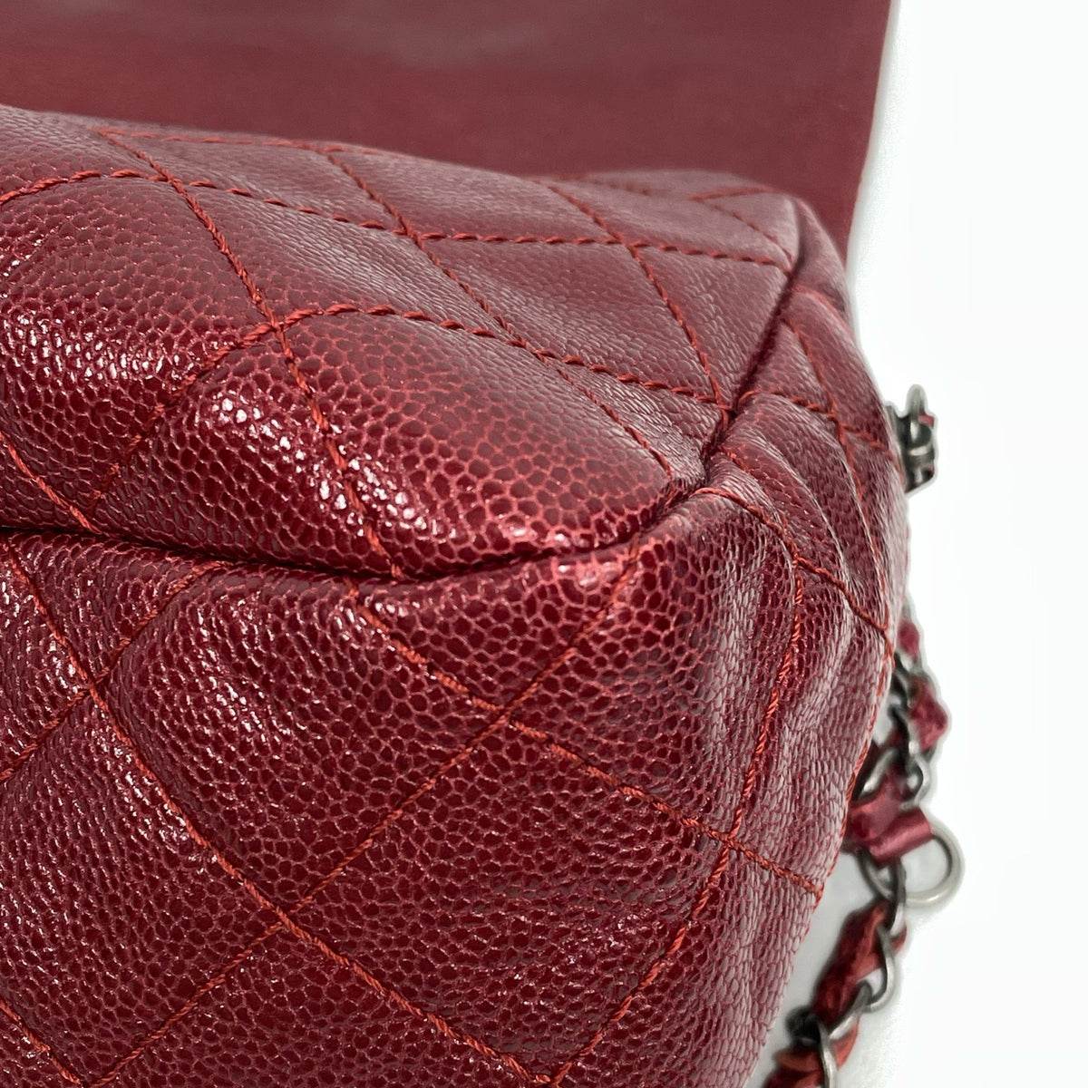 Chanel - Classic Flap - Leather - Burgundy - (large)