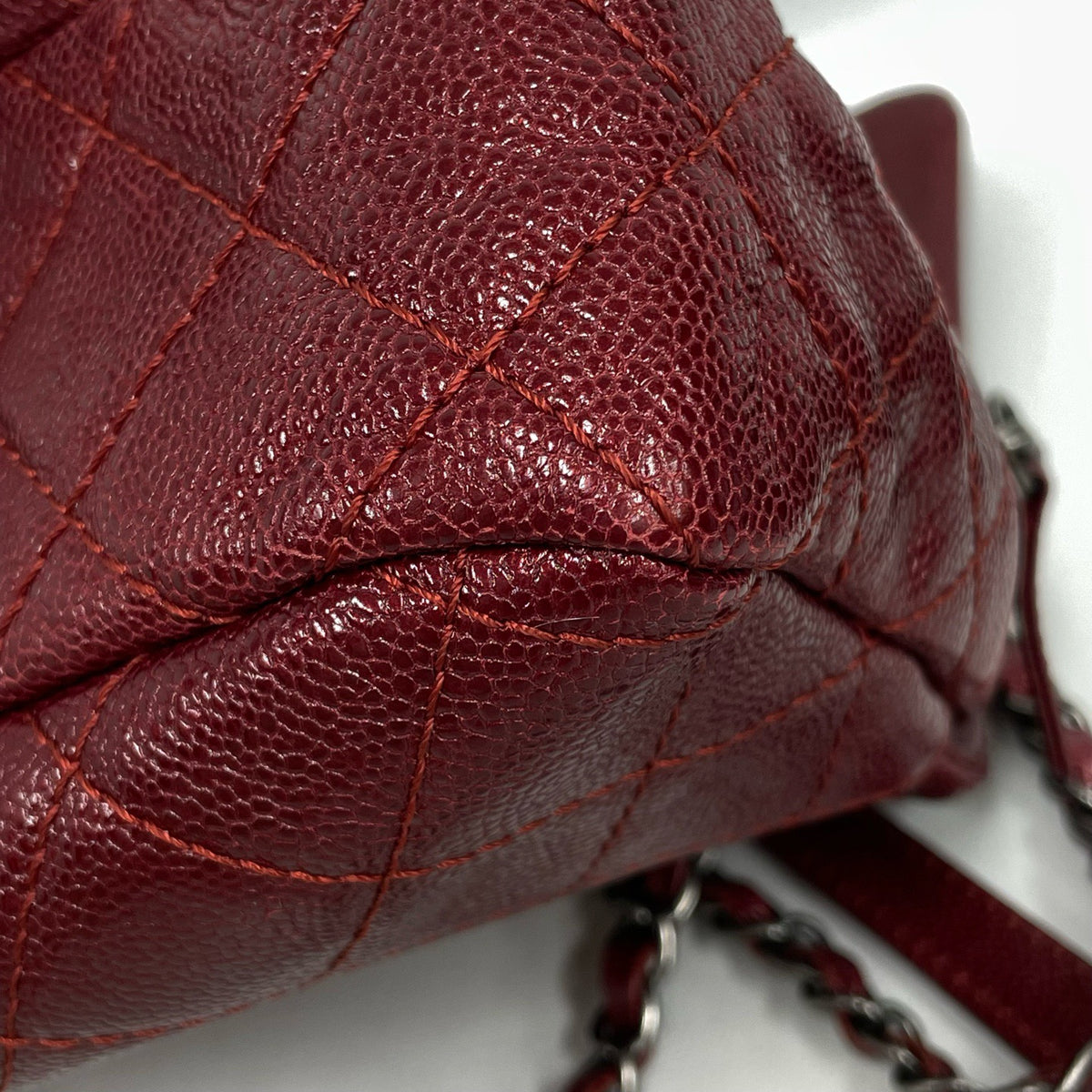 Chanel - Classic Flap - Leather - Burgundy - (large)