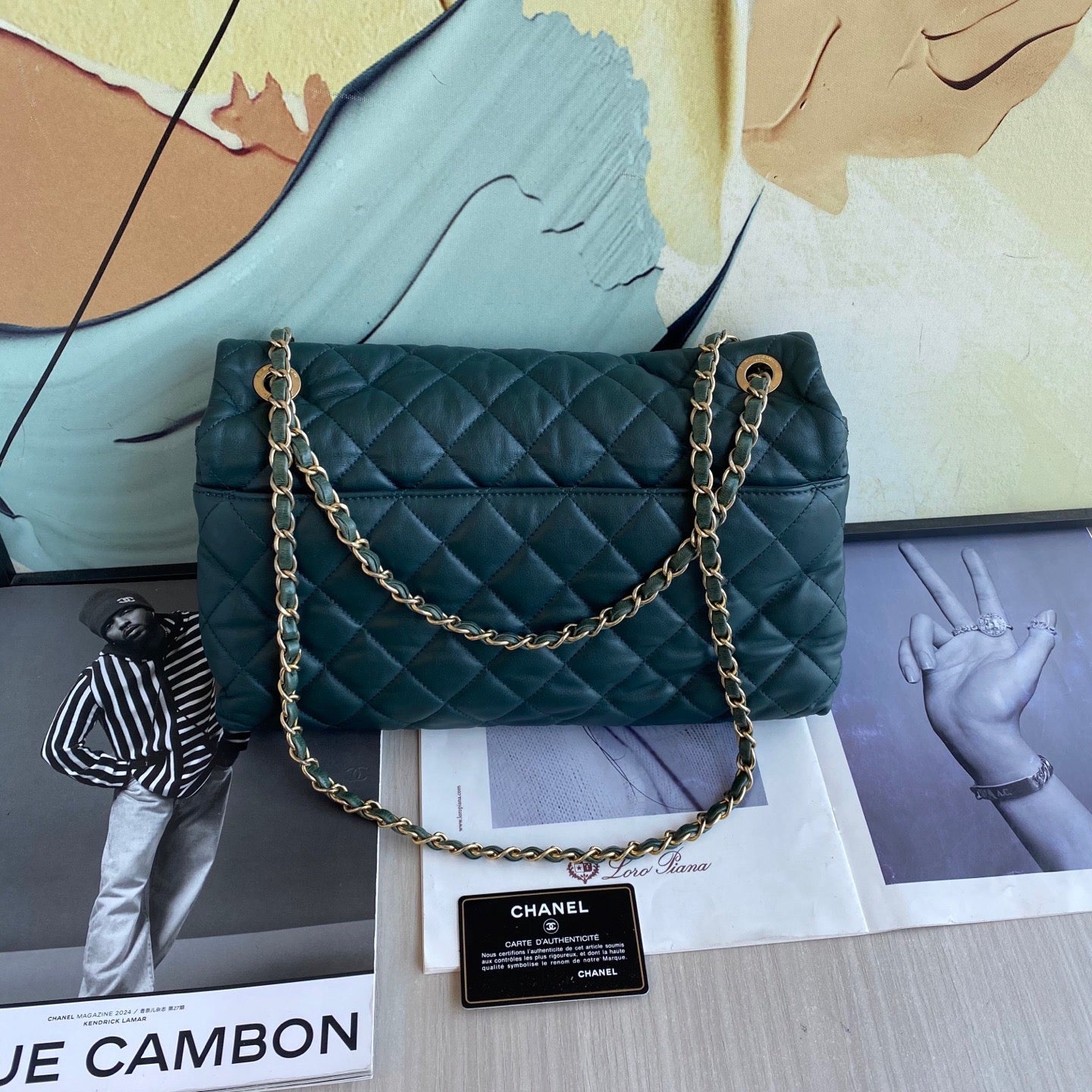 Chanel - Classic Flap - Leather - Green - (large)