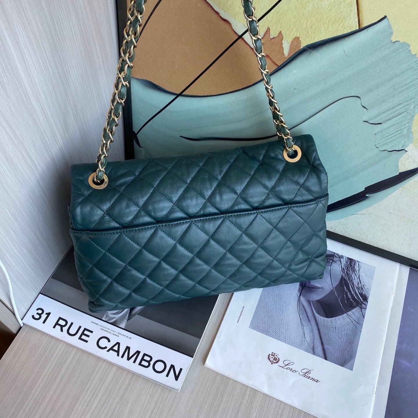 Chanel - Classic Flap - Leather - Green - (large)