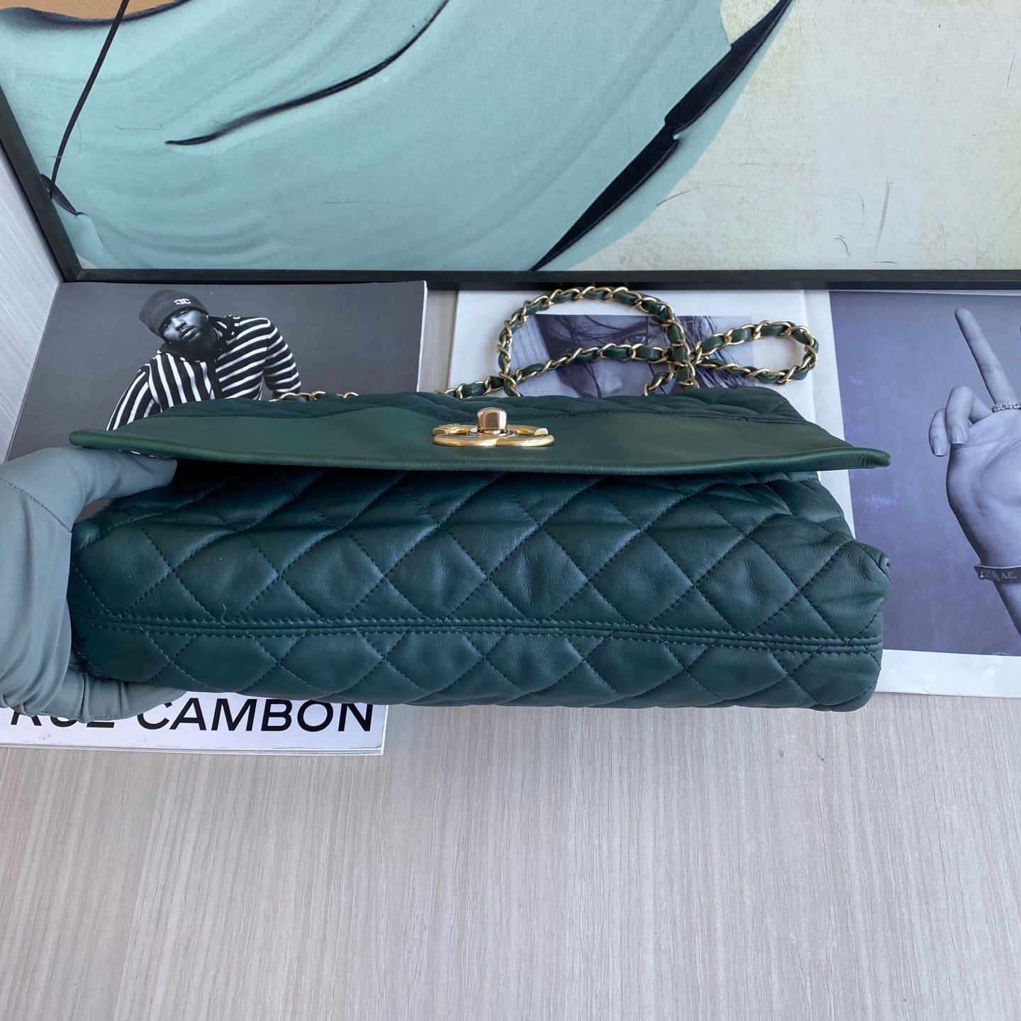 Chanel - Classic Flap - Leather - Green - (large)