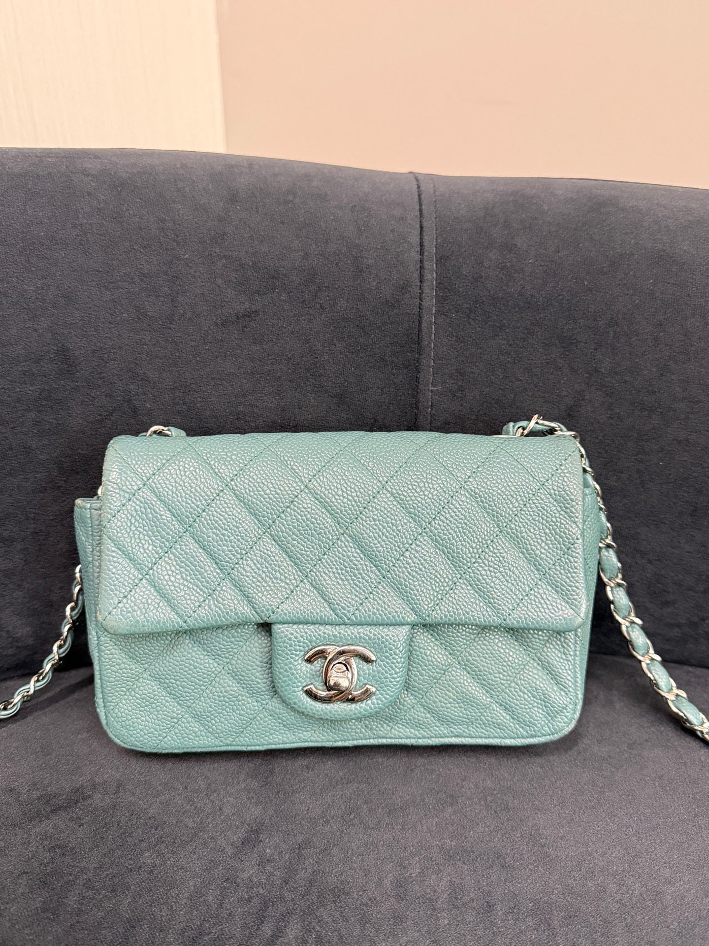 Chanel - Classic Flap - Leather - Green - (mini)