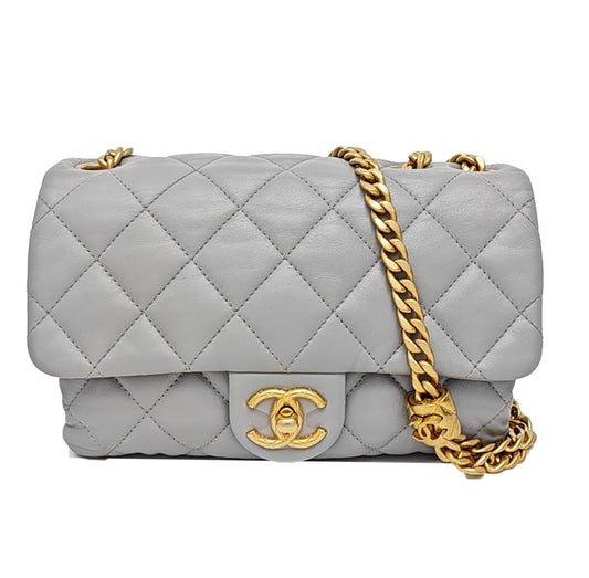 Chanel - Classic Flap - Leather - Grey