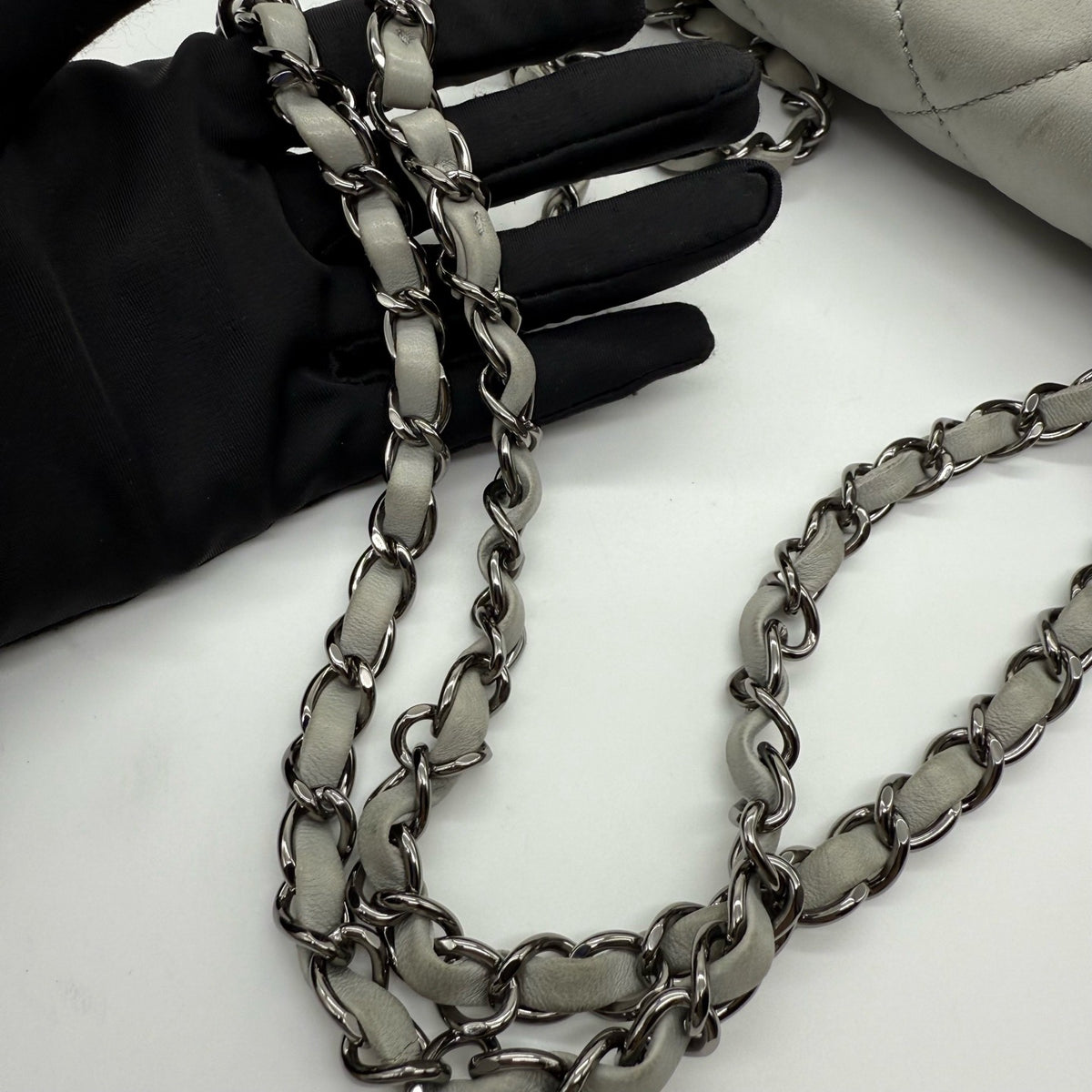 Chanel - Classic Flap - Leather - Grey