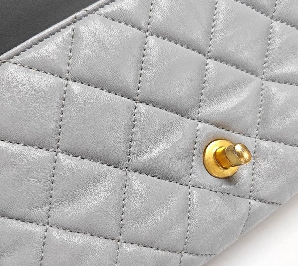 Chanel - Classic Flap - Leather - Grey
