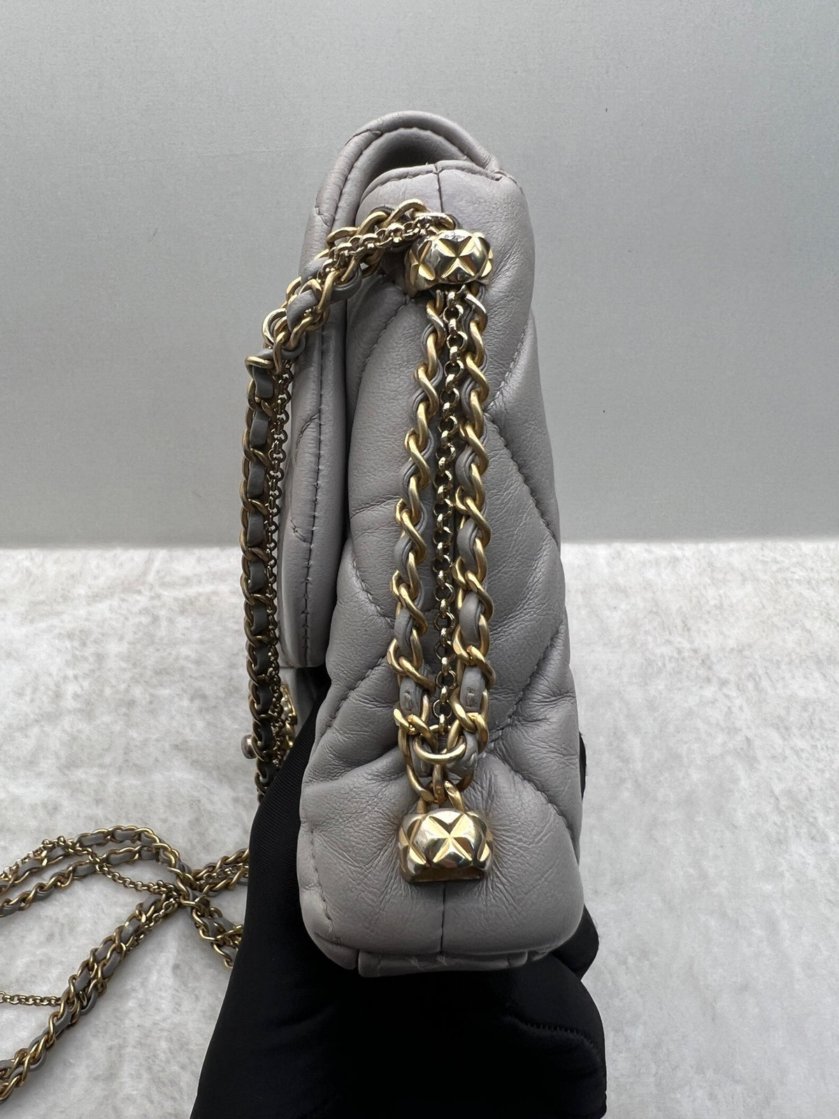 Chanel - Classic Flap - Leather - Grey - (mini)