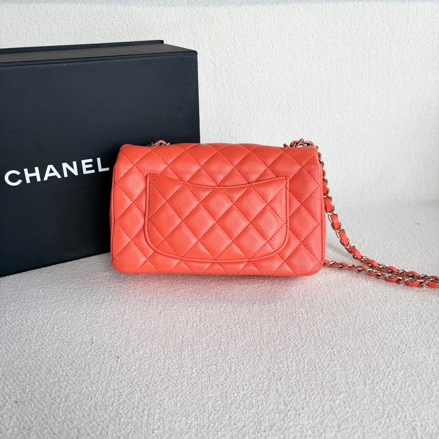 Chanel - Classic Flap - Leather - Orange - (mini)