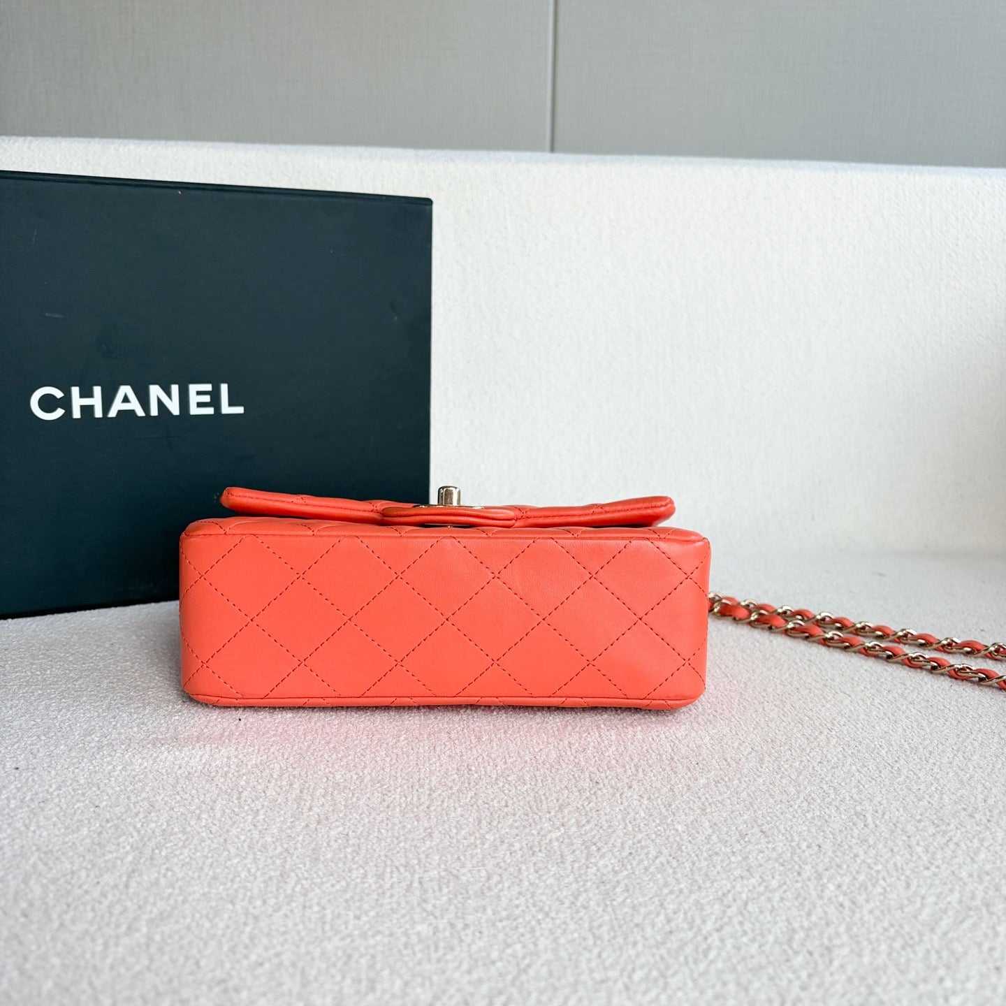Chanel - Classic Flap - Leather - Orange - (mini)