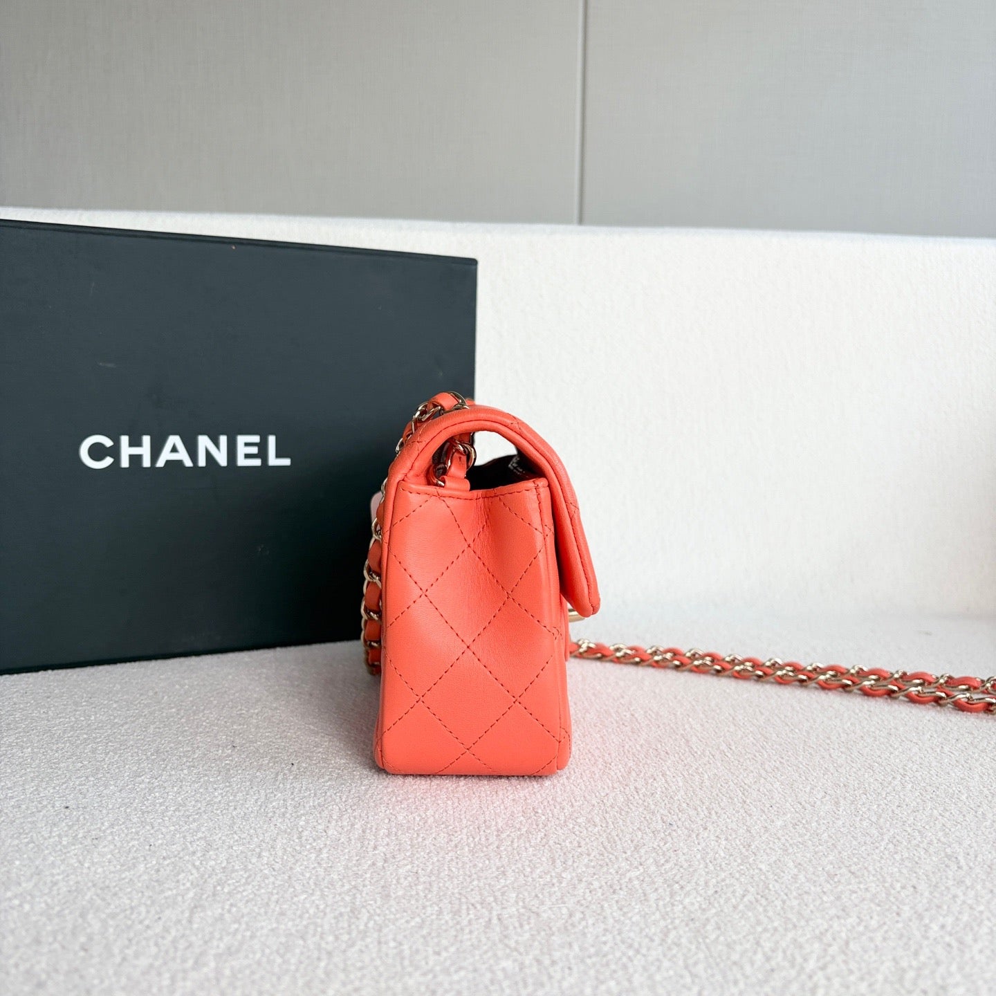 Chanel - Classic Flap - Leather - Orange - (mini)