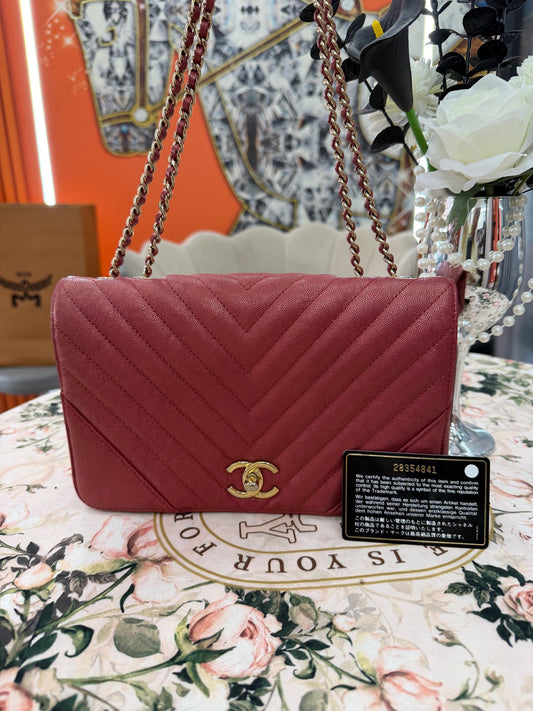 Chanel - Classic Flap - Leather - Pink - (medium)