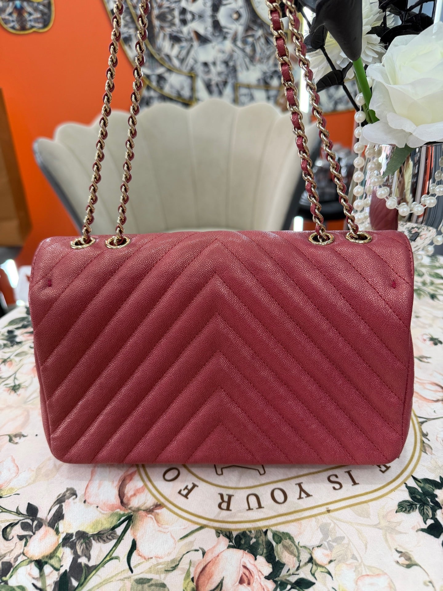 Chanel - Classic Flap - Leather - Pink - (medium)