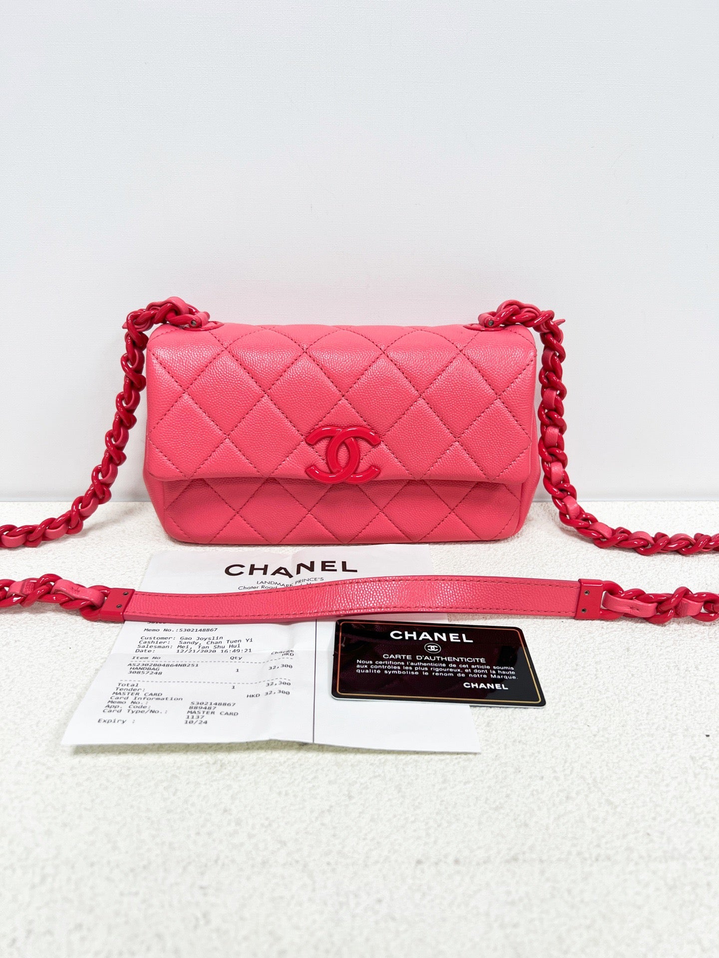 Chanel - Classic Flap - Leather - Pink - (mini)