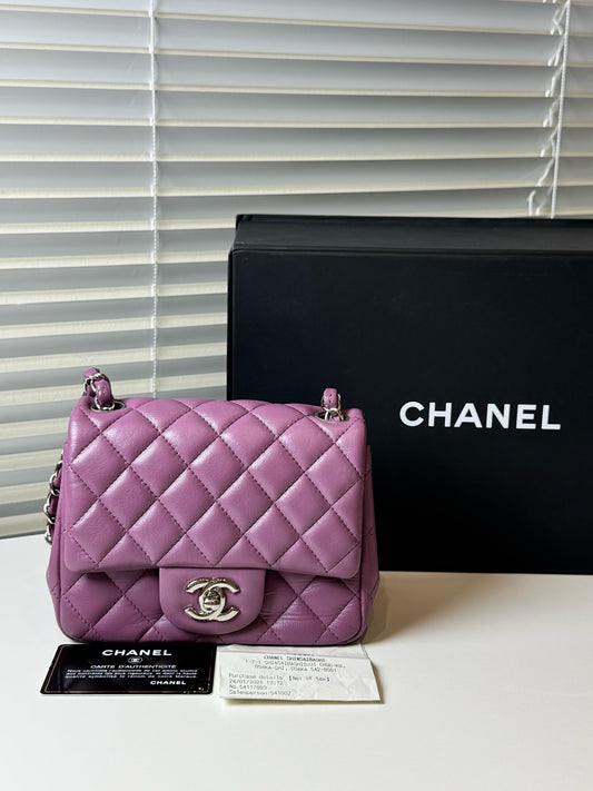 Chanel - Classic Flap - Leather - Purple - (mini)