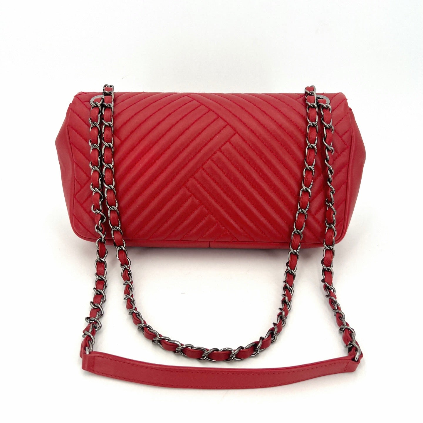Chanel - Classic Flap - Leather - Red - (medium)
