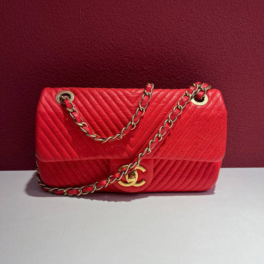 Chanel - Classic Flap - Leather - Red - (mini)