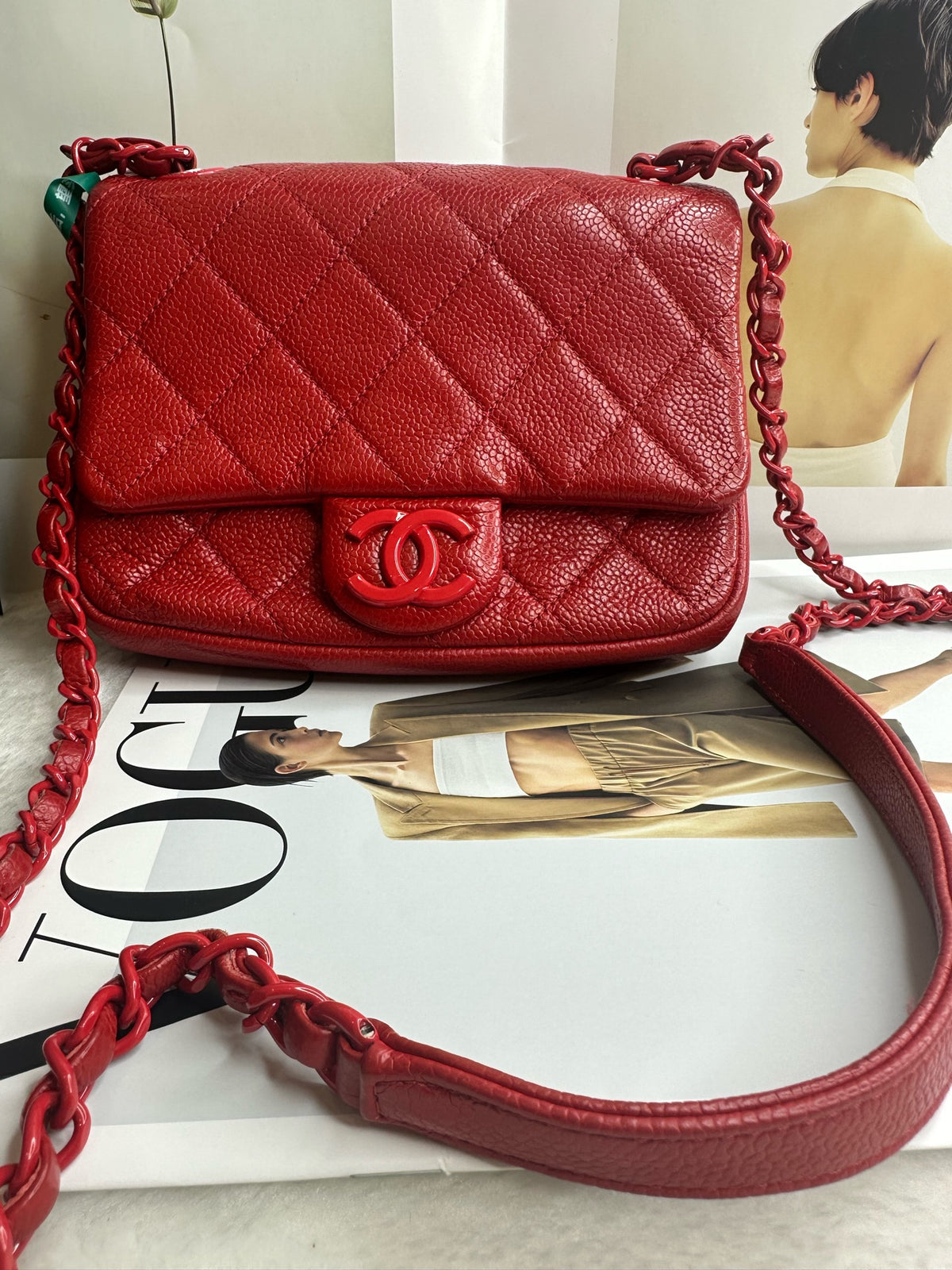 Chanel - Classic Flap - Leather - Red - (mini)