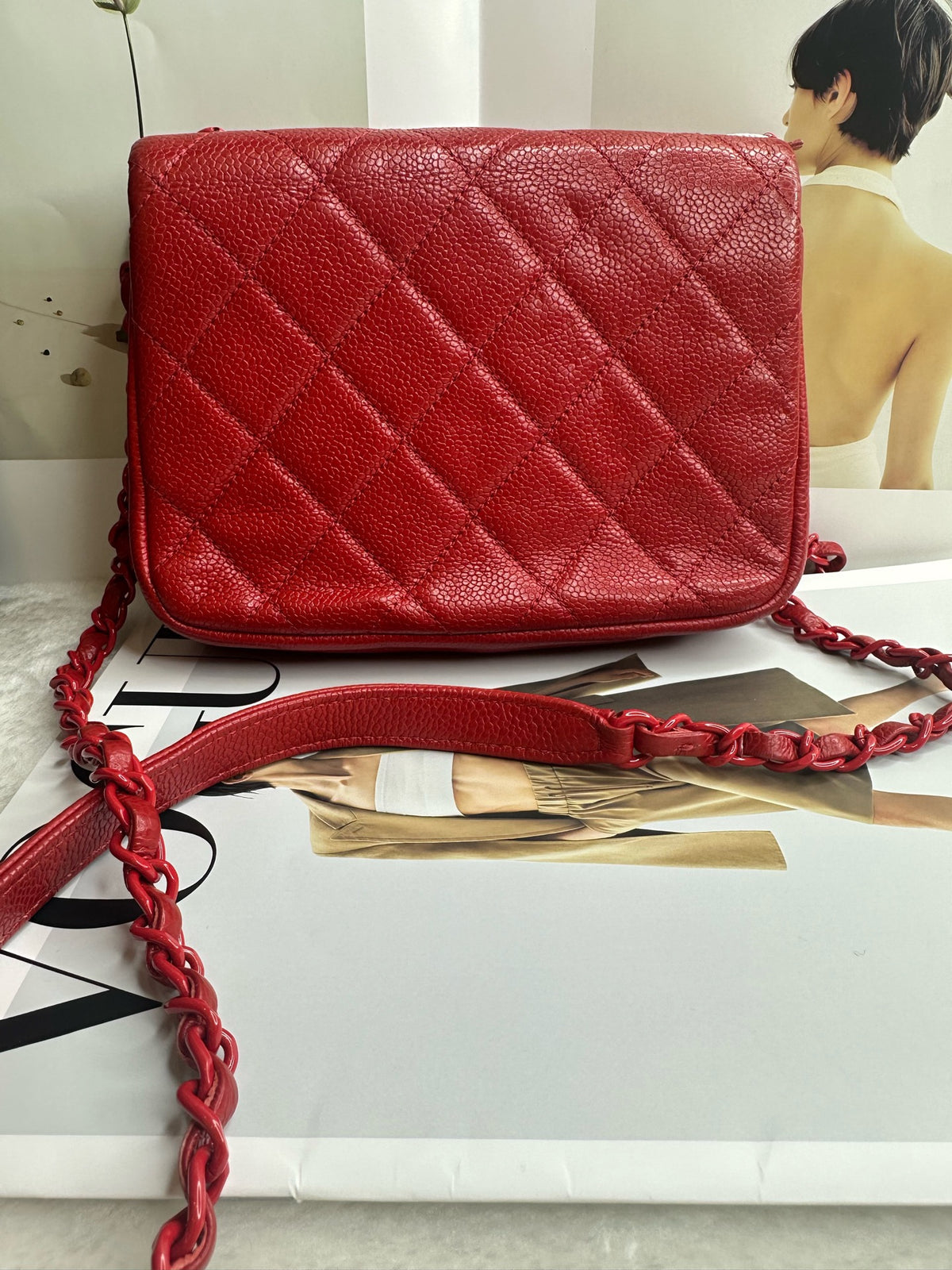 Chanel - Classic Flap - Leather - Red - (mini)