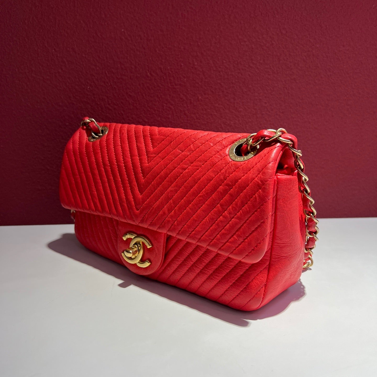 Chanel - Classic Flap - Leather - Red - (mini)