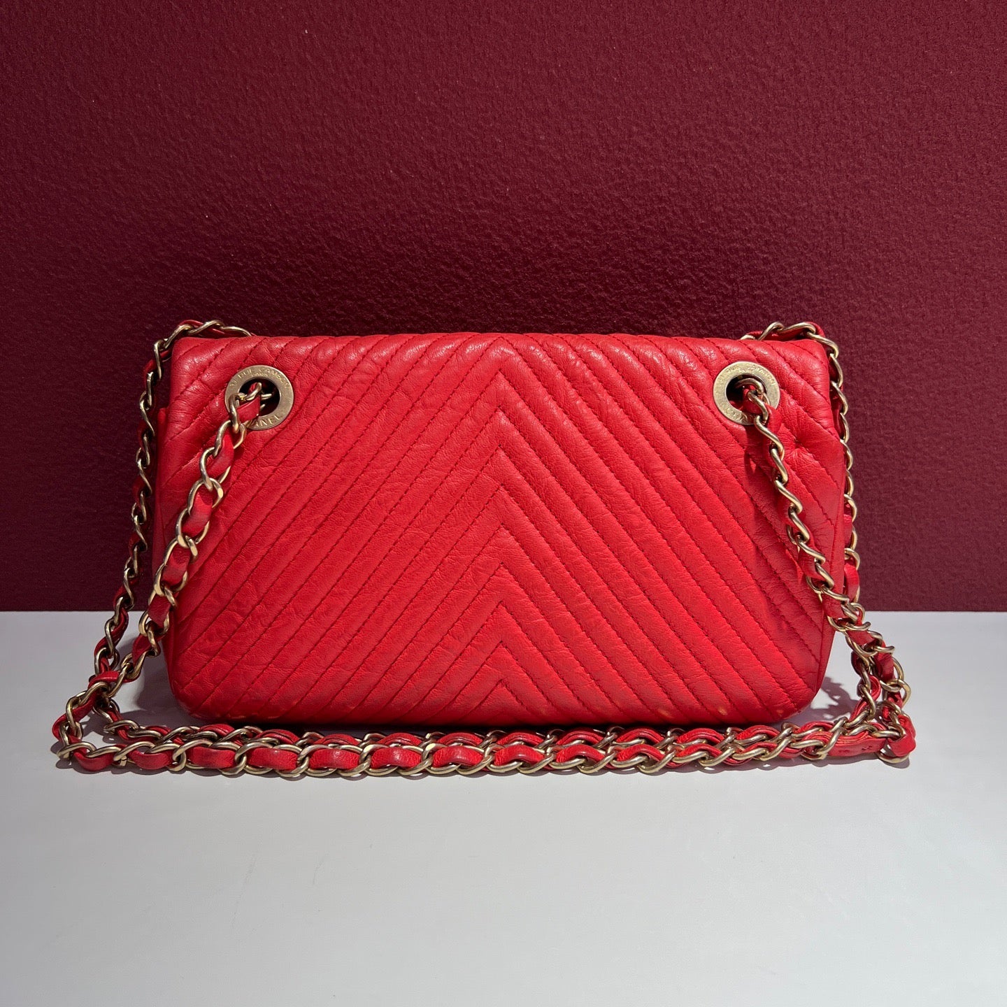 Chanel - Classic Flap - Leather - Red - (mini)