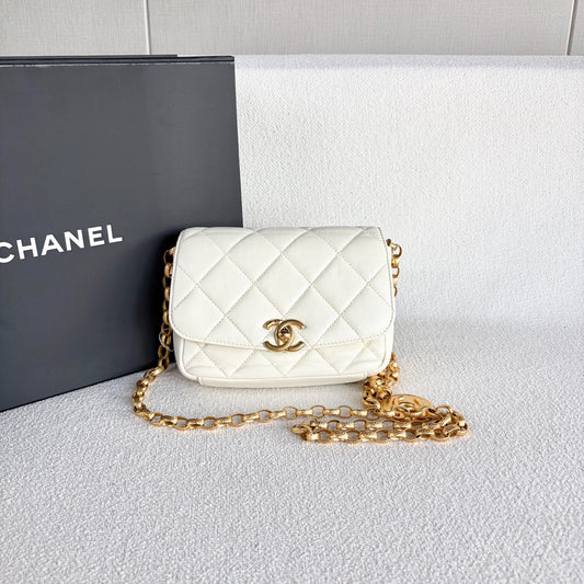 Chanel - Classic Flap - Leather - White - (mini)