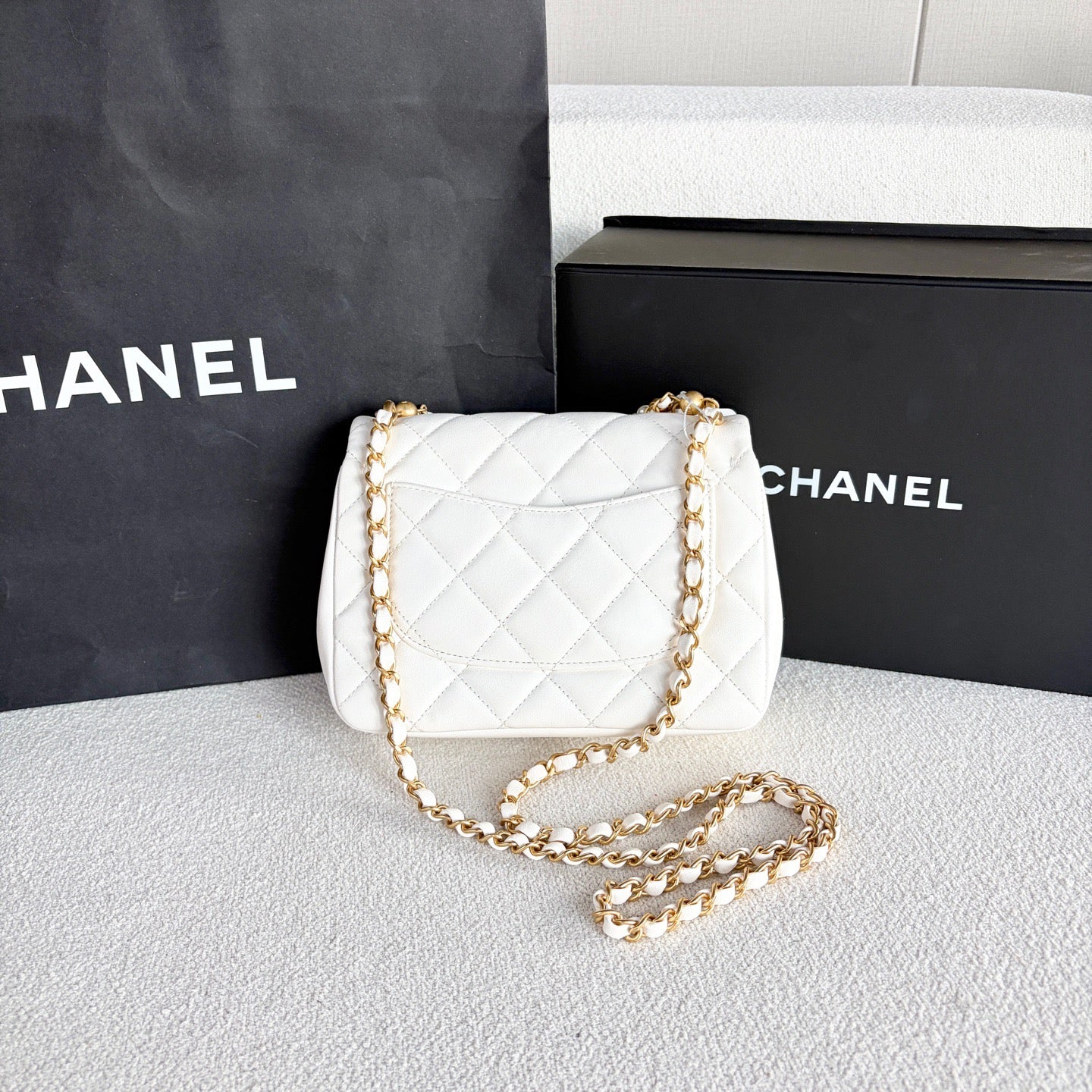 Chanel - Classic Flap - Leather - White - (mini)