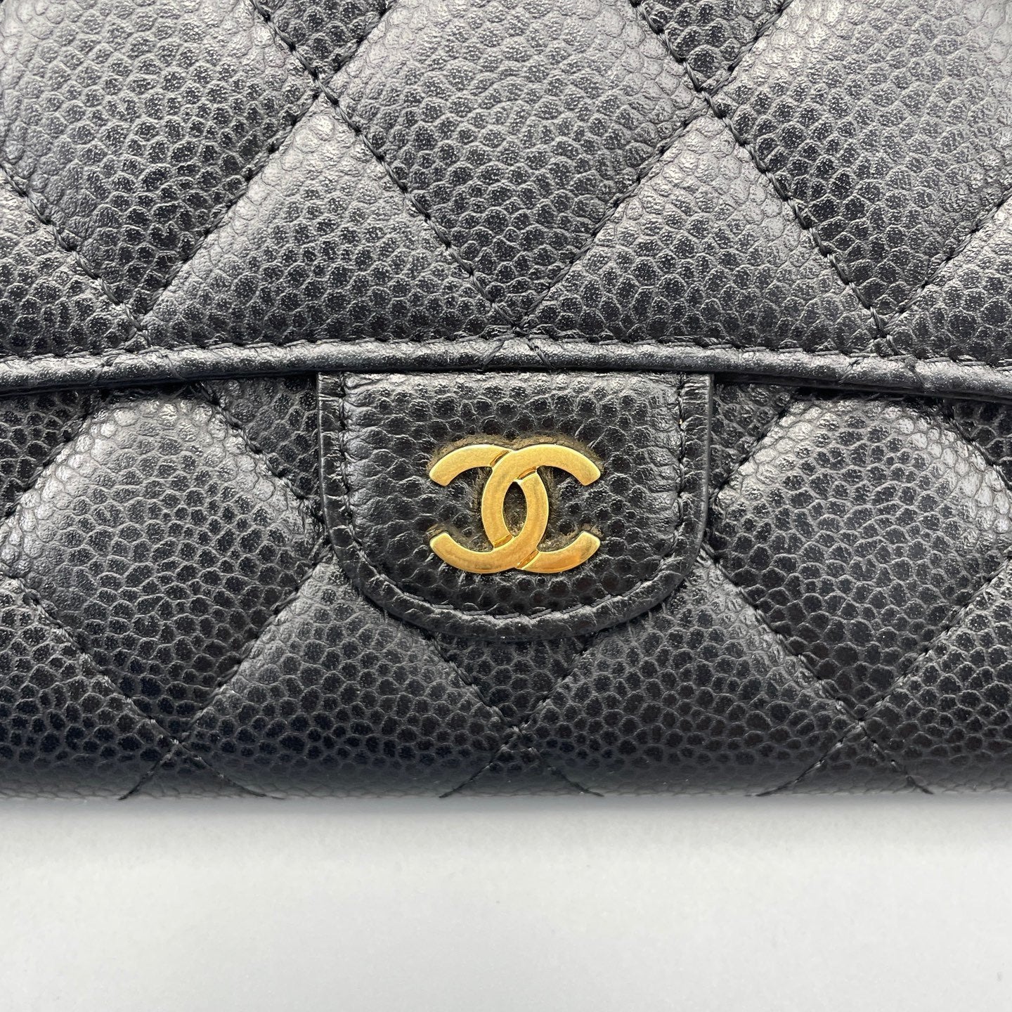 Chanel - Classic Flap Long Wallet - Caviar leather - Black with Gold-Tone Hardware