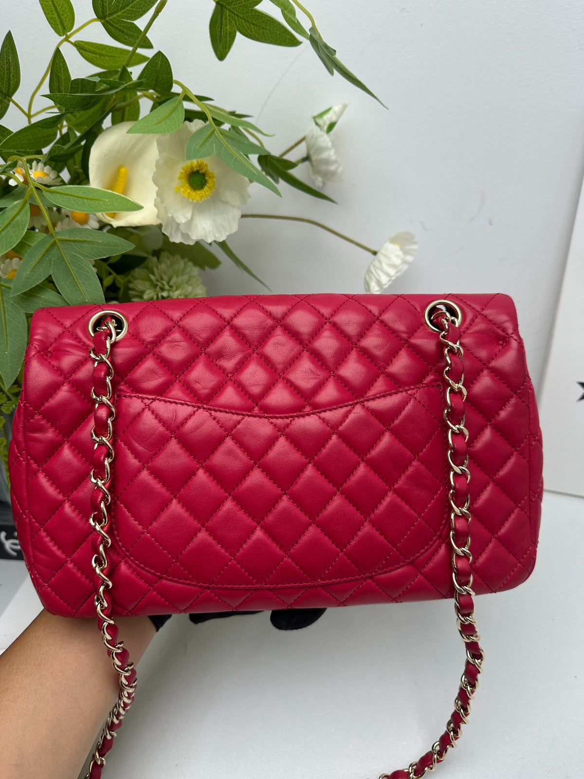 Chanel - Classic Flap Medium - Leather - Red - (medium)