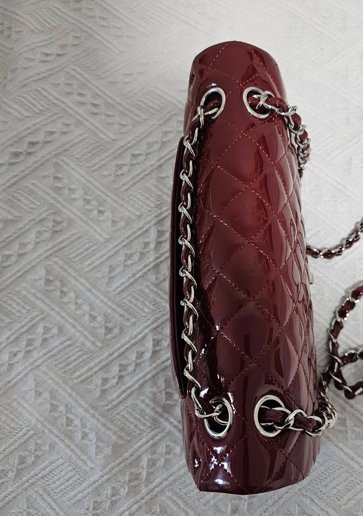 Chanel - Classic Flap Medium - Patent leather - Burgundy - (medium)