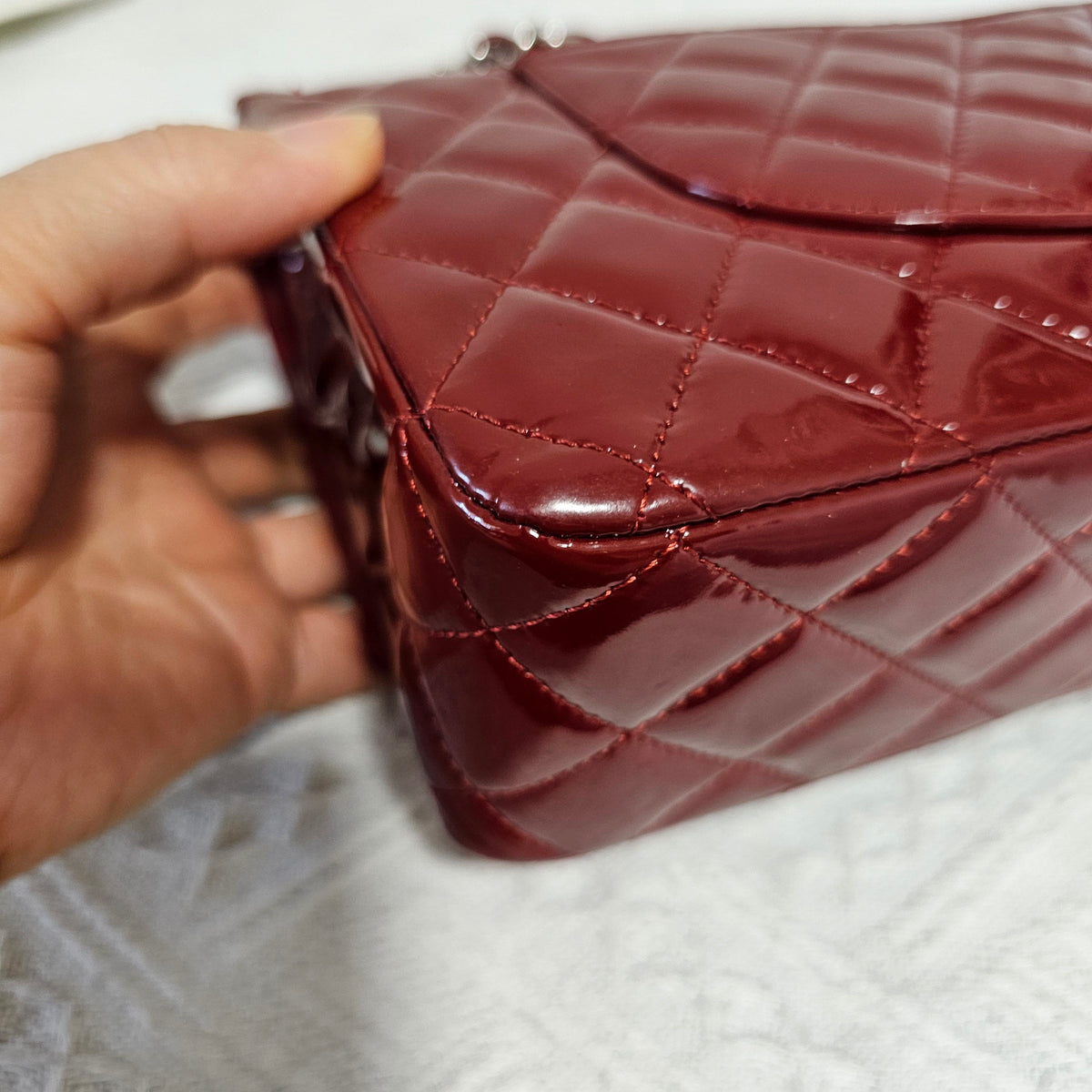 Chanel - Classic Flap Medium - Patent leather - Burgundy - (medium)