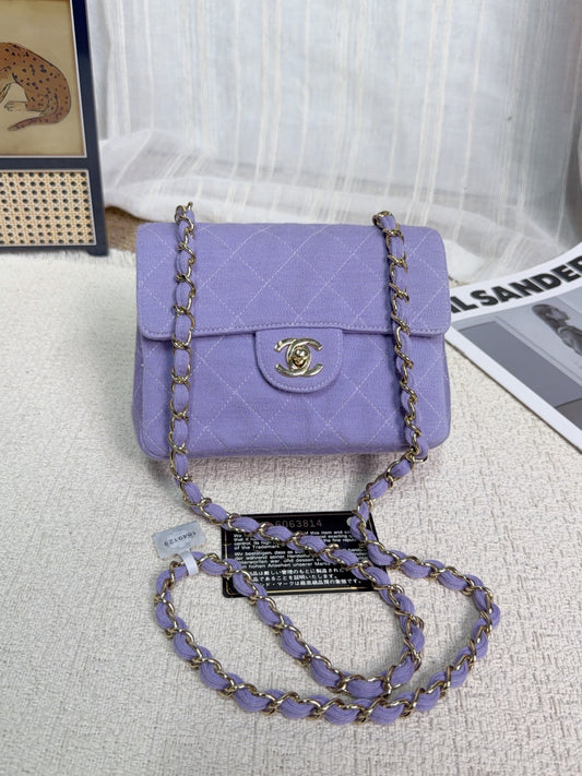 Chanel - Classic Flap Mini - Cloth - Purple - (mini)