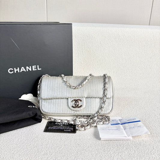 Chanel - Classic Flap Mini - Cowhide leather - Silver - (mini)