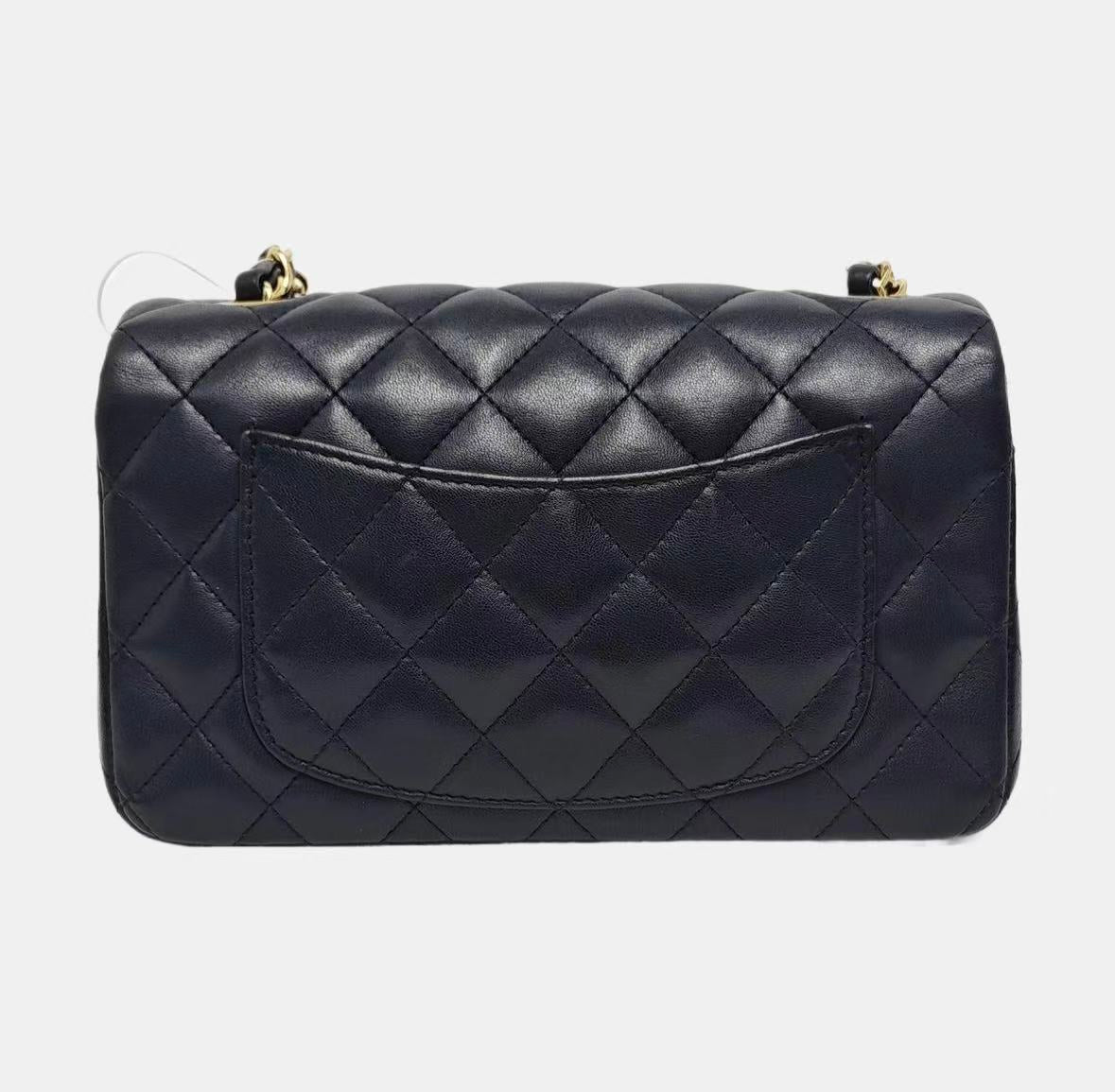 Chanel - Classic Flap Mini - Lambskin leather - Navy - (mini)