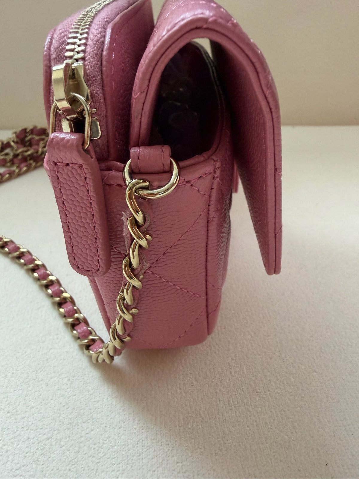 Chanel - Classic Flap Mini - Leather - Pink - (mini)