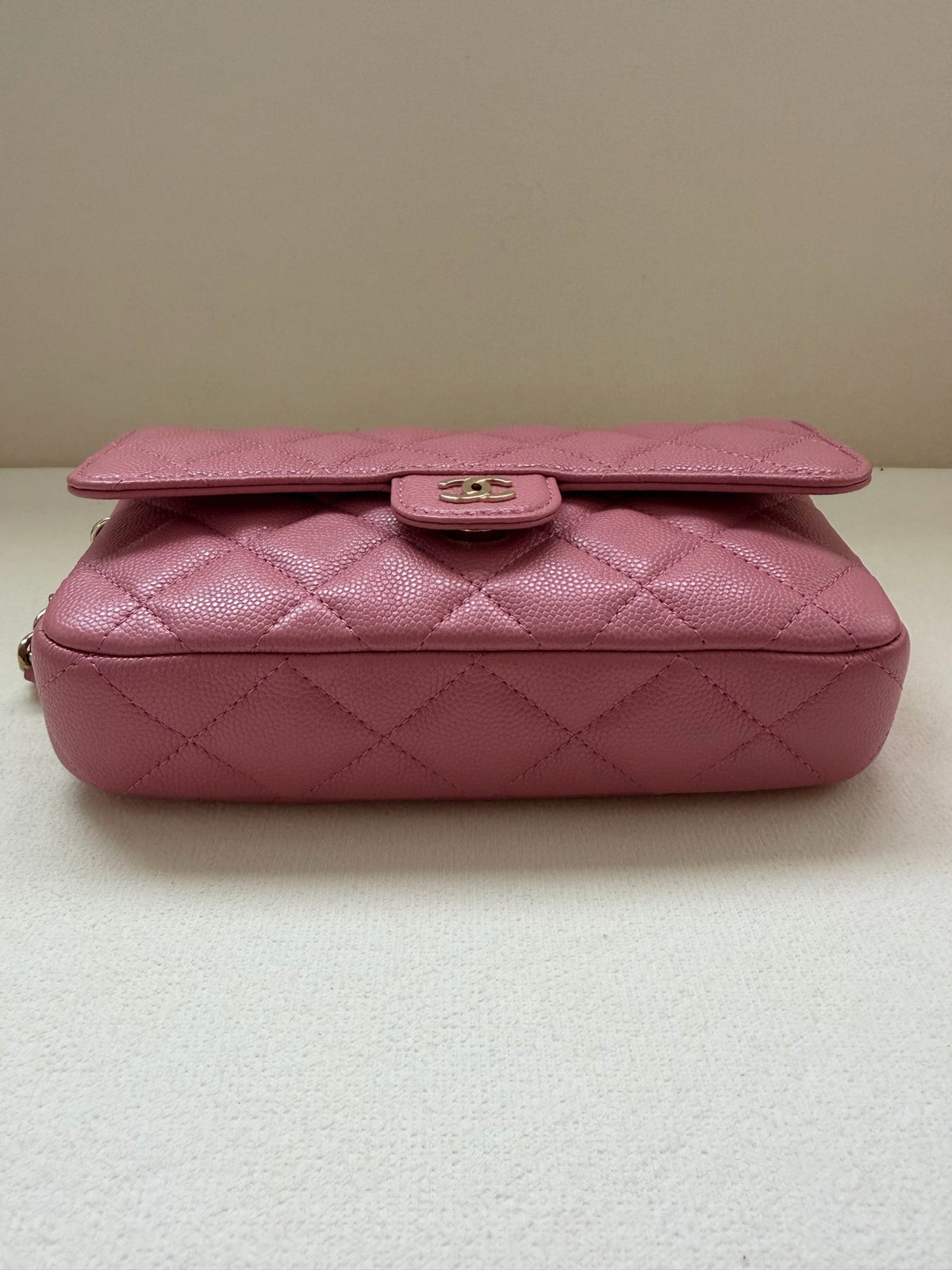 Chanel - Classic Flap Mini - Leather - Pink - (mini)