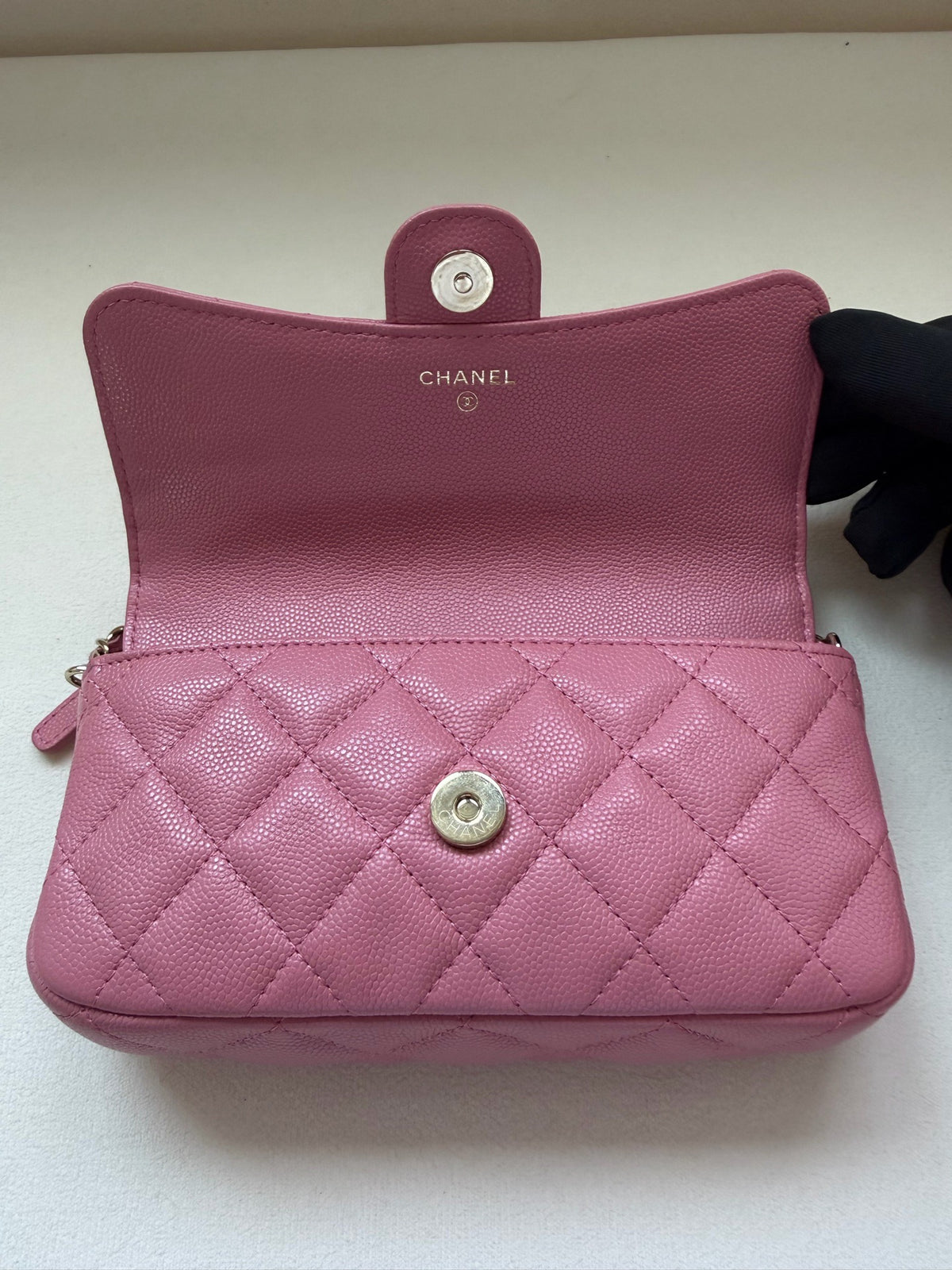 Chanel - Classic Flap Mini - Leather - Pink - (mini)