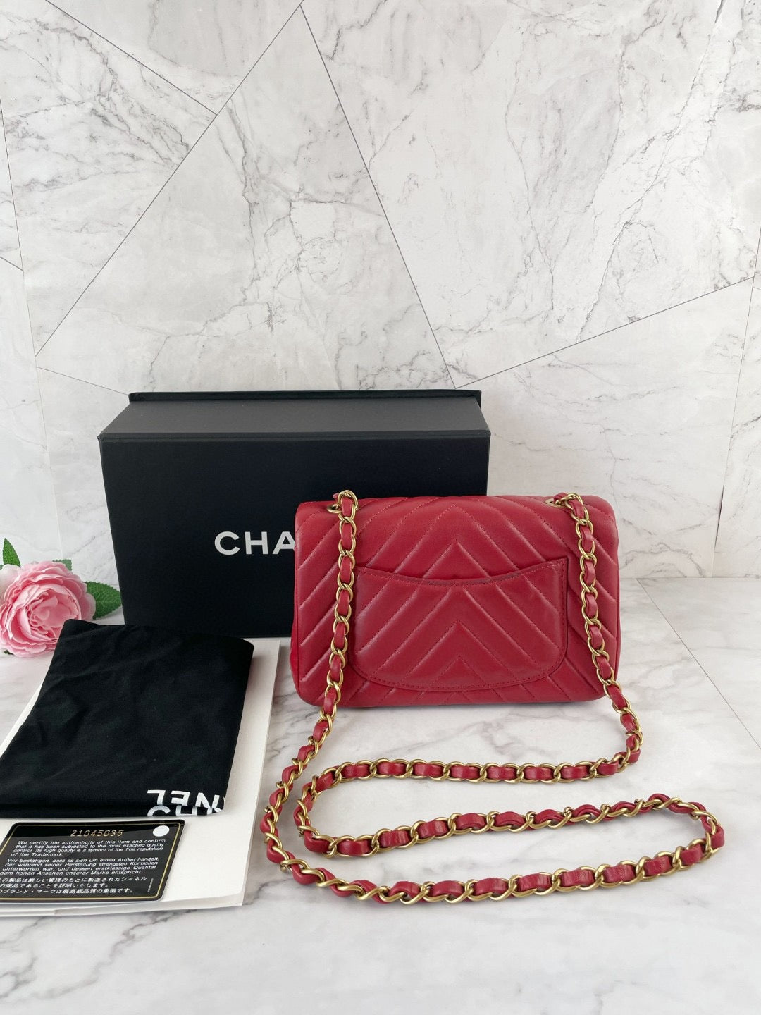 Chanel - Classic Flap Mini - Leather - Red - (mini)