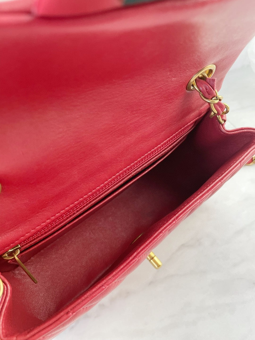 Chanel - Classic Flap Mini - Leather - Red - (mini)