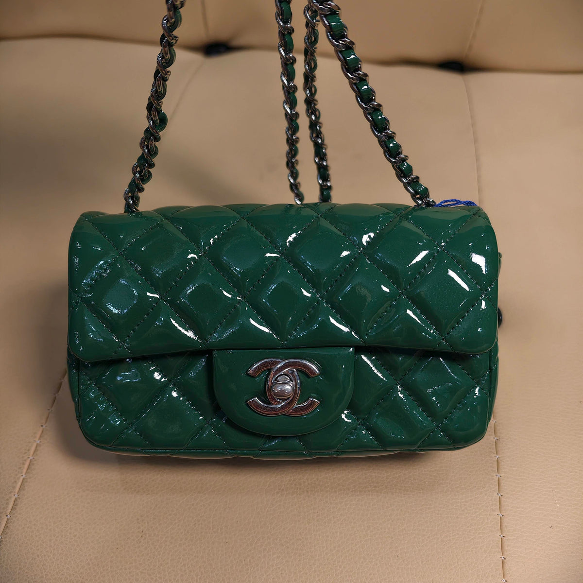 Chanel - Classic Flap Mini - Patent leather - Green - (mini)