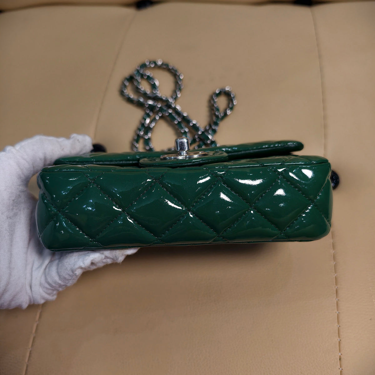 Chanel - Classic Flap Mini - Patent leather - Green - (mini)