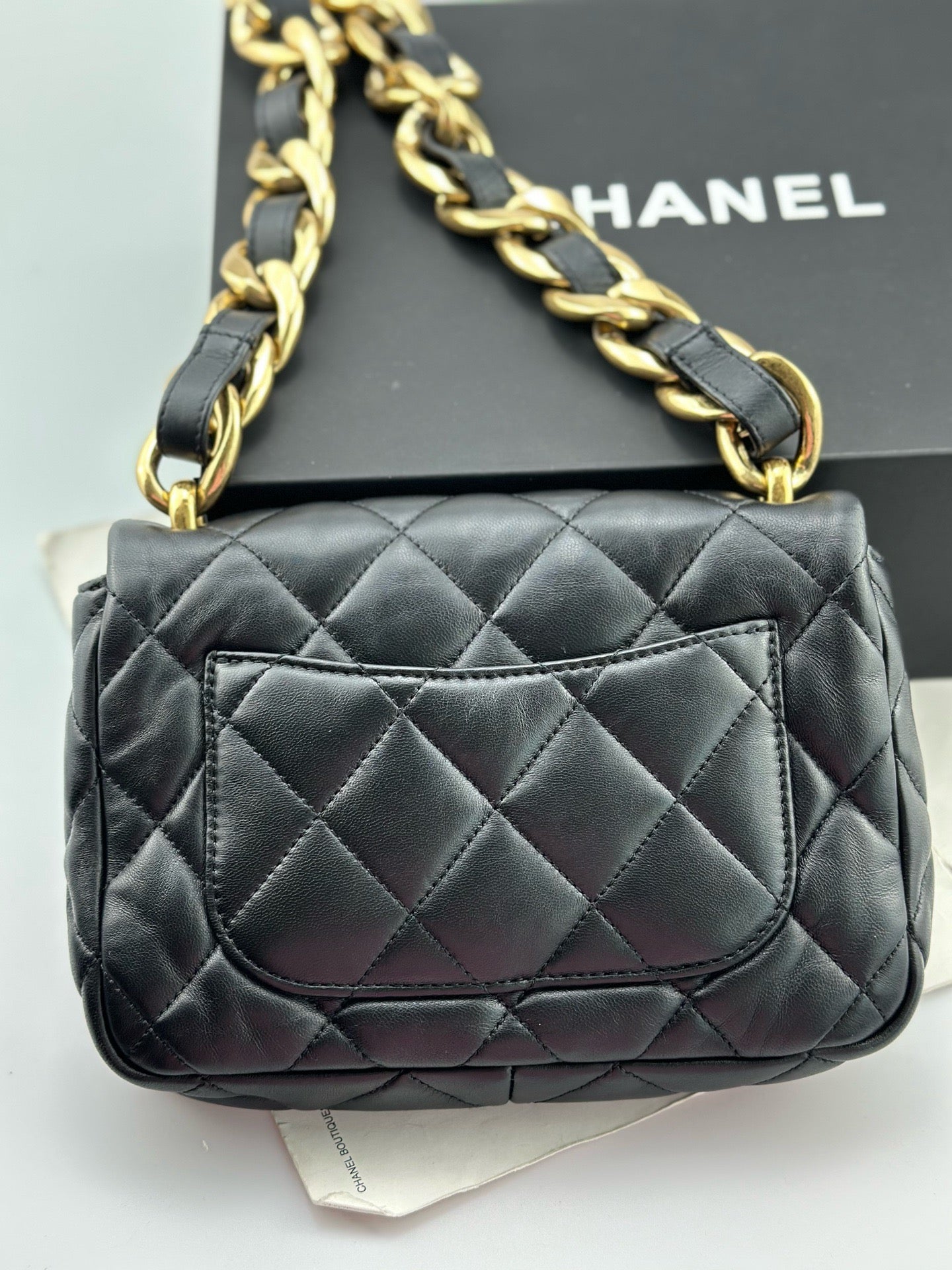 Chanel - Classic Flap Mini (Rectangular) - Lambskin leather - Black - (mini)